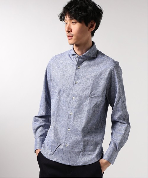 GUY ROVER(ギローバー)の「GUY ROVER / ギローバー メランジチェーン ジャージーカッタウエィ シャツ(シャツ/ブラウス・メンズ・ホワイト/チャコールグレー/ネイビー/ブルー系その他・SMALL/X-SMALL/MEDIUM)」の3枚目の写真