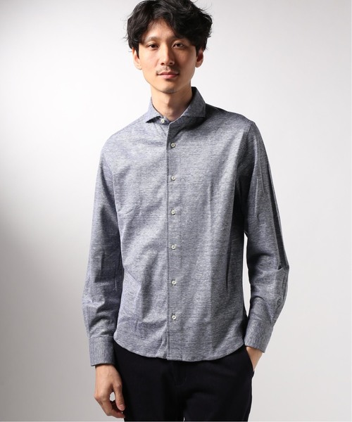 GUY ROVER(ギローバー)の「GUY ROVER / ギローバー メランジチェーン ジャージーカッタウエィ シャツ(シャツ/ブラウス・メンズ・ホワイト/チャコールグレー/ネイビー/ブルー系その他・SMALL/X-SMALL/MEDIUM)」の2枚目の写真