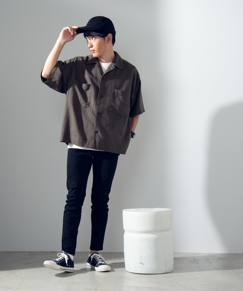WEGO(ウィゴー)の「WEGO/麻レーヨンオープンカラーシャツ(シャツ/ブラウス・メンズ・ベージュ/キャメル/カーキ・MEDIUM/LARGE)」の14枚目の写真