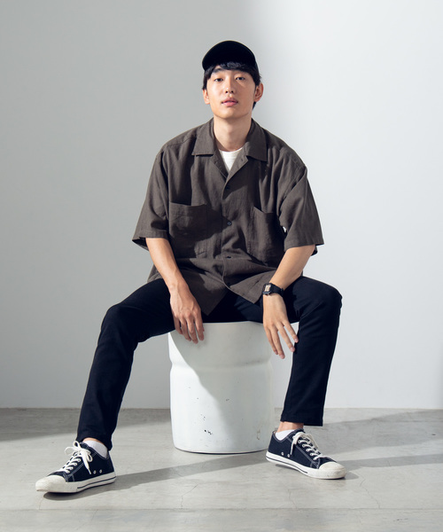 WEGO(ウィゴー)の「WEGO/麻レーヨンオープンカラーシャツ(シャツ/ブラウス・メンズ・ベージュ/キャメル/カーキ・MEDIUM/LARGE)」の13枚目の写真