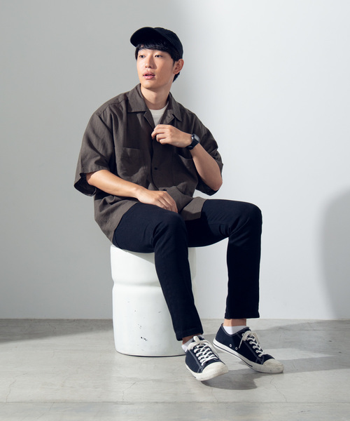 WEGO(ウィゴー)の「WEGO/麻レーヨンオープンカラーシャツ(シャツ/ブラウス・メンズ・ベージュ/キャメル/カーキ・MEDIUM/LARGE)」の8枚目の写真