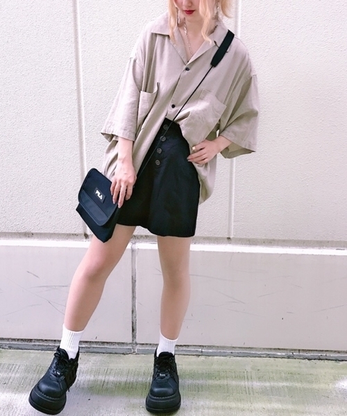 WEGO(ウィゴー)の「WEGO/麻レーヨンオープンカラーシャツ(シャツ/ブラウス・メンズ・ベージュ/キャメル/カーキ・MEDIUM/LARGE)」の19枚目の写真