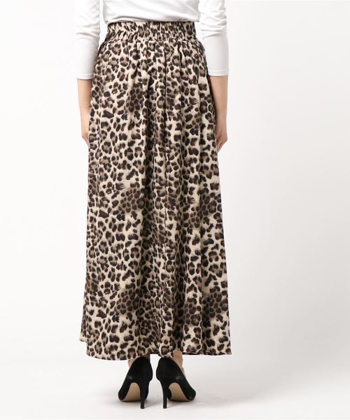 archives（アルシーヴ）の「レオパードパネルフレアスカート（スカート・レディース・グレー/ベージュ/キャメル・MEDIUM）」の5枚目の写真