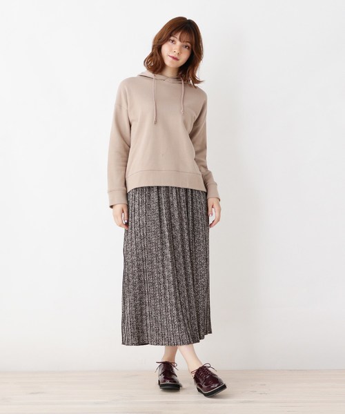 grove（グローブ）の「【2点セット】裏毛フードプルオーバー×プリーツスカートセット（セットアップ・レディース・ブラック/ブラウン系その他/ライトベージュ・02/03）」の4枚目の写真