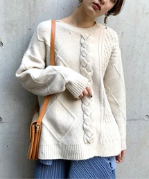 Ameri | UNDRESSED ASYMMETRY CABLE KNIT(ニット/セーター)