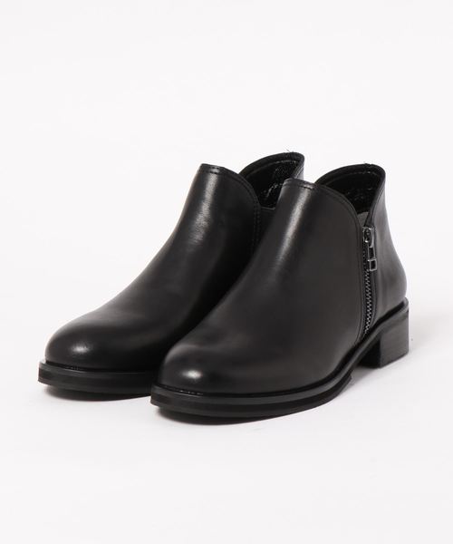 あしながおじさん（アシナガオジサン）の「〈あしながおじさん〉サイドジップブーツ（ブーツ・レディース・ブラック/クリアブラック/レオパード・22.5cm/23.5cm/24.5cm/23.0cm/24.0cm）」の2枚目の写真