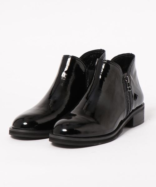 あしながおじさん（アシナガオジサン）の「〈あしながおじさん〉サイドジップブーツ（ブーツ・レディース・ブラック/クリアブラック/レオパード・22.5cm/23.5cm/24.5cm/23.0cm/24.0cm）」の4枚目の写真