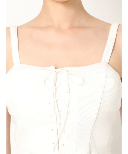 GYDA（ジェイダ）の「2WAYレースアップビスチェ（キャミソール・レディース・オフホワイト/ブラック/イエロー・FREE）」の10枚目の写真