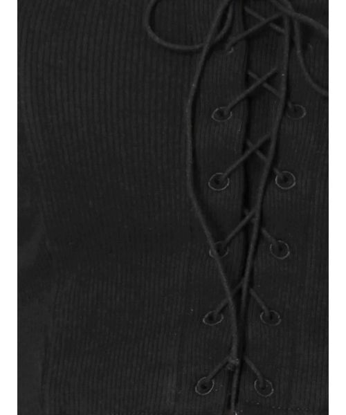 GYDA（ジェイダ）の「2WAYレースアップビスチェ（キャミソール・レディース・オフホワイト/ブラック/イエロー・FREE）」の5枚目の写真