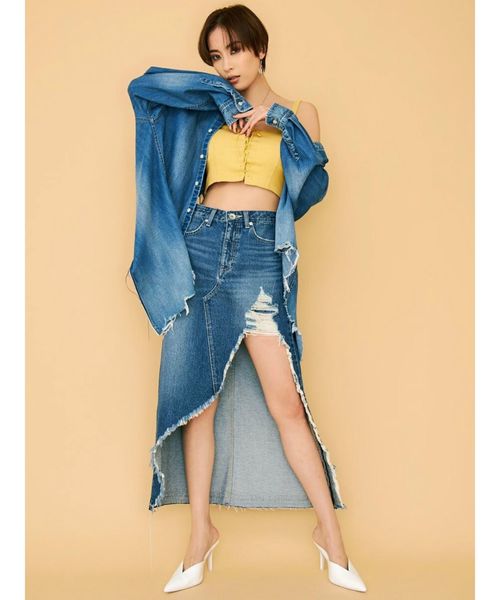 GYDA（ジェイダ）の「2WAYレースアップビスチェ（キャミソール・レディース・オフホワイト/ブラック/イエロー・FREE）」の11枚目の写真