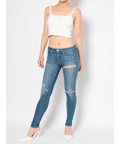 GYDA（ジェイダ）の「2WAYレースアップビスチェ（キャミソール・レディース・オフホワイト/ブラック/イエロー・FREE）」の13枚目の写真