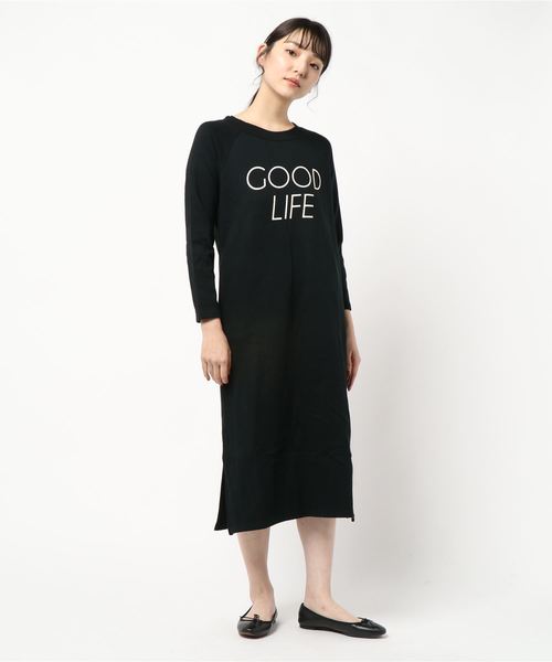 miniyu(ミニュウ)の「GOODLIFE/サイドスリットスウエットOP(ag)(ワンピース・レディース・グレー/ブラック・FREE)」の1枚目の写真