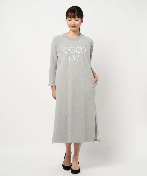 miniyu(ミニュウ)の「GOODLIFE/サイドスリットスウエットOP(ag)(ワンピース・レディース・グレー/ブラック・FREE)」の5枚目の写真