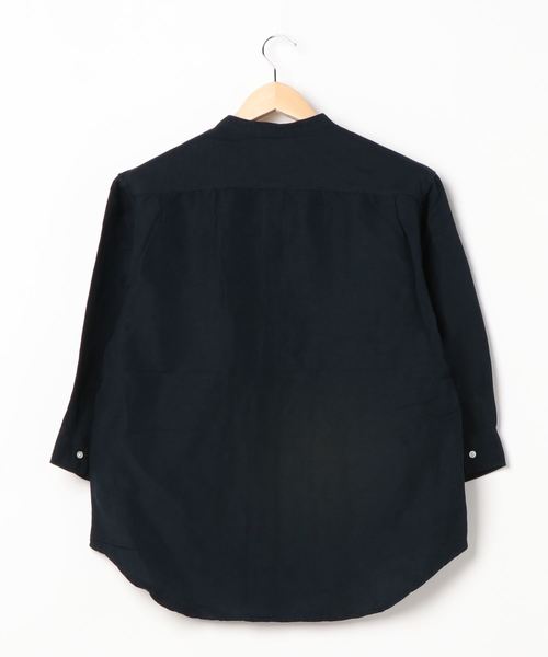 BACK NUMBER（バックナンバー）の「【BACK NUMBER】麻バンドカラー7分袖シャツ（シャツ/ブラウス・メンズ・ネイビー/ホワイト/ブラウン・XL/S/M/L）」の4枚目の写真