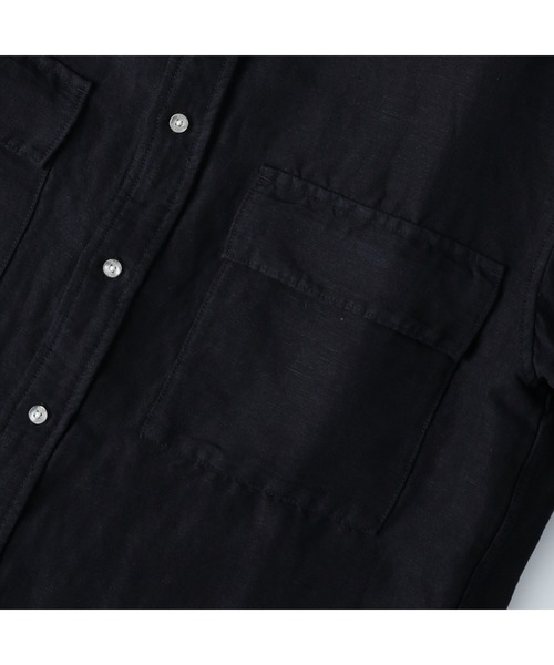 BACK NUMBER（バックナンバー）の「【BACK NUMBER】麻バンドカラー7分袖シャツ（シャツ/ブラウス・メンズ・ネイビー/ホワイト/ブラウン・XL/S/M/L）」の11枚目の写真