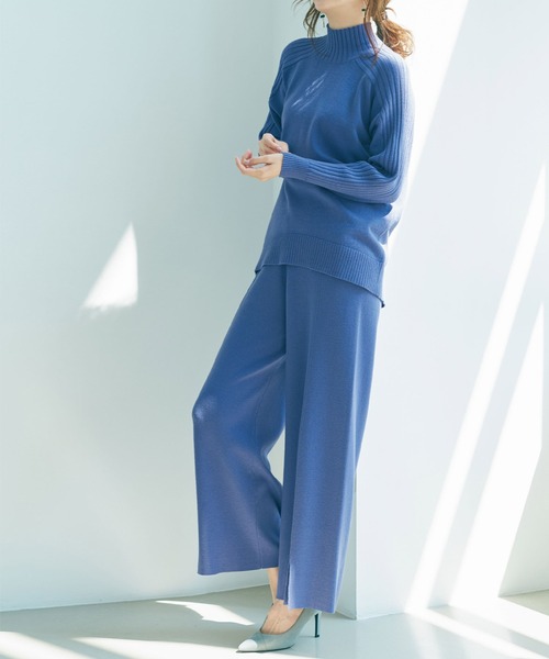 RANAN（ラナン）の「フロントスリットニットパンツ（その他パンツ・レディース・ブラック/ブルー・M/L/3L/LL）」の13枚目の写真