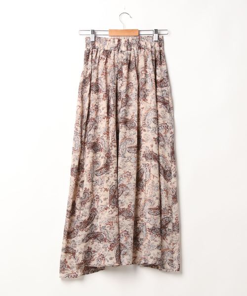 KOBE LETTUCE（コウベレタス）の「ペイズリーフレアマキシスカート（スカート・レディース・アイボリー/イエロー/ブラウン・FREE）」の4枚目の写真