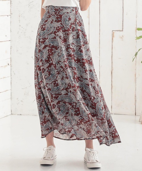 KOBE LETTUCE（コウベレタス）の「ペイズリーフレアマキシスカート（スカート・レディース・アイボリー/イエロー/ブラウン・FREE）」の3枚目の写真