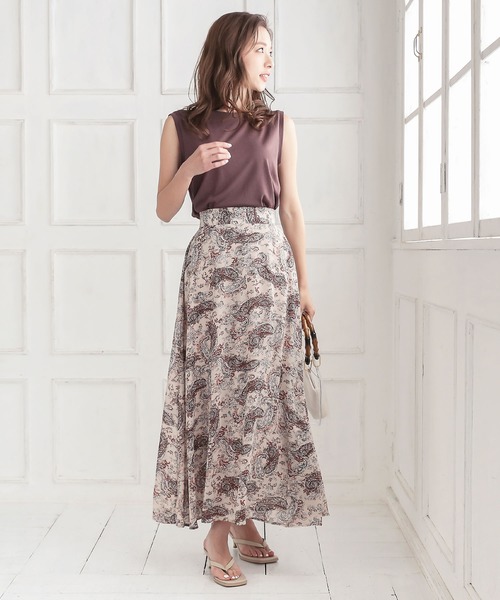 KOBE LETTUCE（コウベレタス）の「ペイズリーフレアマキシスカート（スカート・レディース・アイボリー/イエロー/ブラウン・FREE）」の11枚目の写真