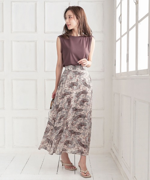 KOBE LETTUCE（コウベレタス）の「ペイズリーフレアマキシスカート（スカート・レディース・アイボリー/イエロー/ブラウン・FREE）」の12枚目の写真