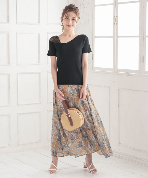 KOBE LETTUCE（コウベレタス）の「ペイズリーフレアマキシスカート（スカート・レディース・アイボリー/イエロー/ブラウン・FREE）」の14枚目の写真
