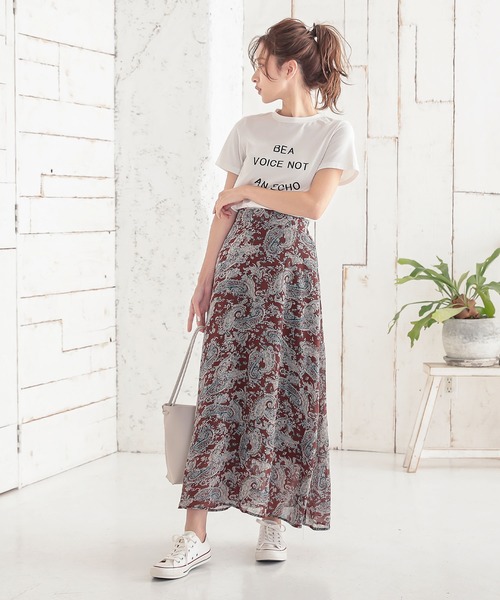 KOBE LETTUCE（コウベレタス）の「ペイズリーフレアマキシスカート（スカート・レディース・アイボリー/イエロー/ブラウン・FREE）」の15枚目の写真