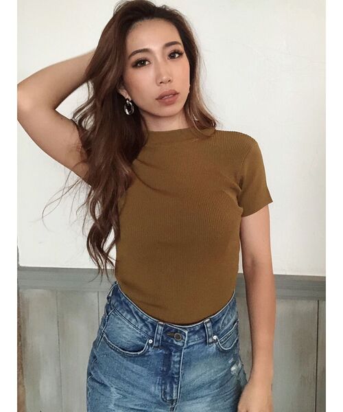 RESEXXY（リゼクシー）の「配色リボントップス（ニット/セーター・レディース・ブラック/ベージュ/ブラウン/オレンジ・FREE）」の7枚目の写真