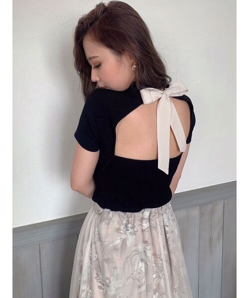 RESEXXY（リゼクシー）の「配色リボントップス（ニット/セーター・レディース・ブラック/ベージュ/ブラウン/オレンジ・FREE）」の19枚目の写真