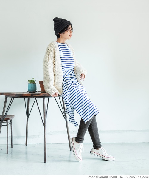 coca(coca)(コカ)の「\新色登場/リブニットレギンス(レギンス/スパッツ・レディース・チャコールグレー/ライトベージュ/グレー/ブラック/カーキ/マスタード・ONE SIZE)」の10枚目の写真