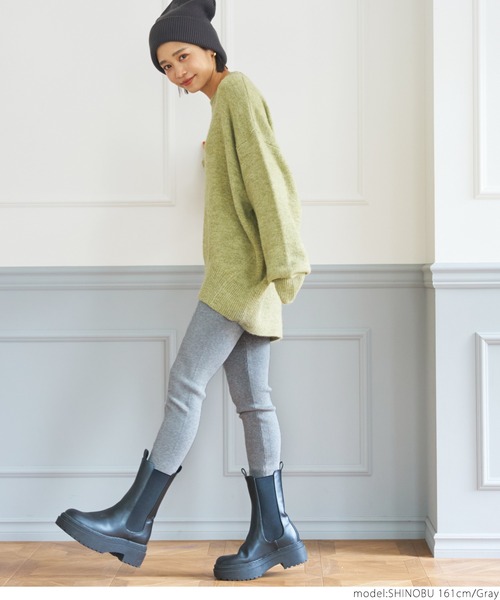 coca(coca)(コカ)の「\新色登場/リブニットレギンス(レギンス/スパッツ・レディース・チャコールグレー/ライトベージュ/グレー/ブラック/カーキ/マスタード・ONE SIZE)」の21枚目の写真