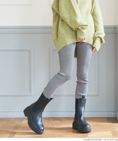 coca(coca)(コカ)の「\新色登場/リブニットレギンス(レギンス/スパッツ・レディース・チャコールグレー/ライトベージュ/グレー/ブラック/カーキ/マスタード・ONE SIZE)」の20枚目の写真