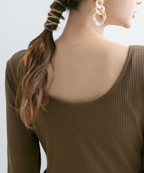 Newlyme（ニューリーミー）の「前後２ｗａｙボリュームスカートワンピース【R】（ワンピース・レディース・ブラック/ブラウン・M-L）」の12枚目の写真