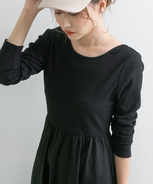 Newlyme（ニューリーミー）の「前後２ｗａｙボリュームスカートワンピース【R】（ワンピース・レディース・ブラック/ブラウン・M-L）」の16枚目の写真