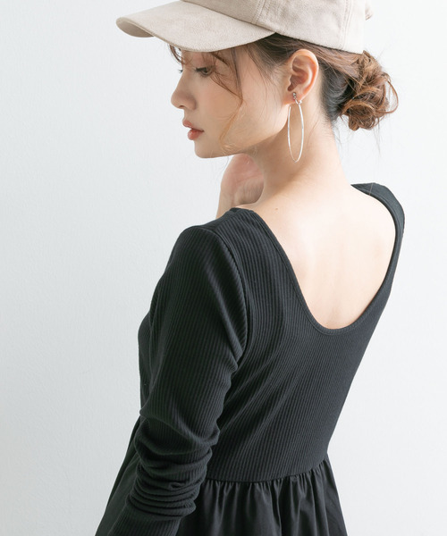 Newlyme（ニューリーミー）の「前後２ｗａｙボリュームスカートワンピース【R】（ワンピース・レディース・ブラック/ブラウン・M-L）」の18枚目の写真