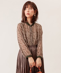 natural couture | 配色使い花柄ブラウス(シャツ/ブラウス)