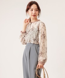 natural couture | 配色使い花柄ブラウス(シャツ/ブラウス)