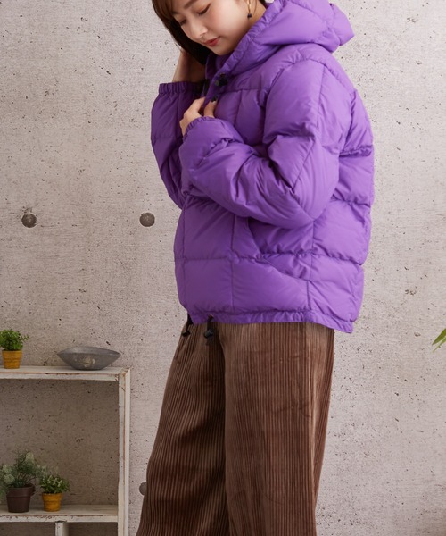 tone(トーン)の「【Crecent Down Works/クレセントダウンワークス】HOODED PULLOVER (UN)(ダウンジャケット/コート・レディース・ブラック/パープル/カーキ/オレンジ/オリーブドラブ・MEDIUM/LARGE)」の17枚目の写真