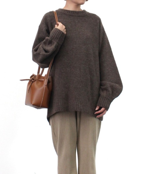 STYLEBLOCK(スタイルブロック)の「もちもちニットボリュームスリーブプルオーバー(ニット/セーター・レディース・アイボリー/ベージュ/チャコールグレー・M)」の6枚目の写真