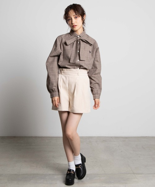 U.S. POLO ASSN.（ユーエスポロアッスン）の「∴WEGO/U.S. POLO ASSN. リボンタイブラウス（シャツ/ブラウス・レディース・ブラウン系その他2/グレー系その他2・FREE）」の10枚目の写真