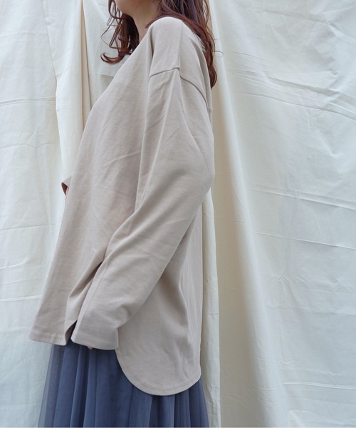 sakishimatokyo（サキシマトーキョー）の「【ZOZO限定】サキシマamp「ラウンドスリットロングTシャツ」（Tシャツ/カットソー・レディース・ブラック/ベージュ/ブラウン/オフホワイト/ライトグリーン/グレイッシュベージュ・FREE）」の13枚目の写真