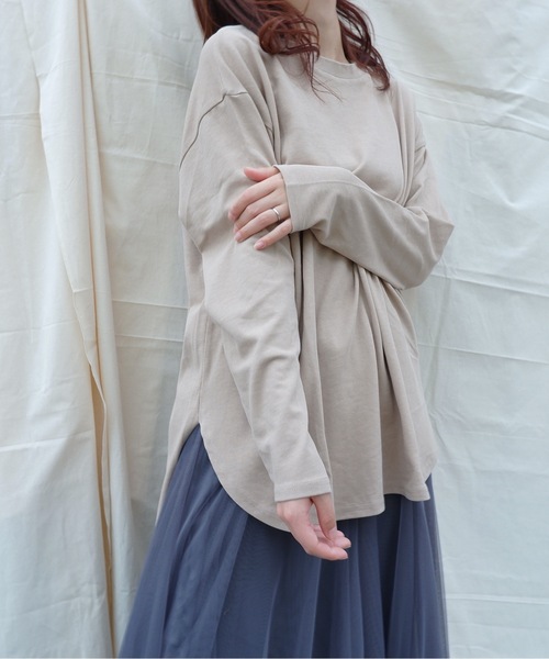 sakishimatokyo（サキシマトーキョー）の「【ZOZO限定】サキシマamp「ラウンドスリットロングTシャツ」（Tシャツ/カットソー・レディース・ブラック/ベージュ/ブラウン/オフホワイト/ライトグリーン/グレイッシュベージュ・FREE）」の14枚目の写真