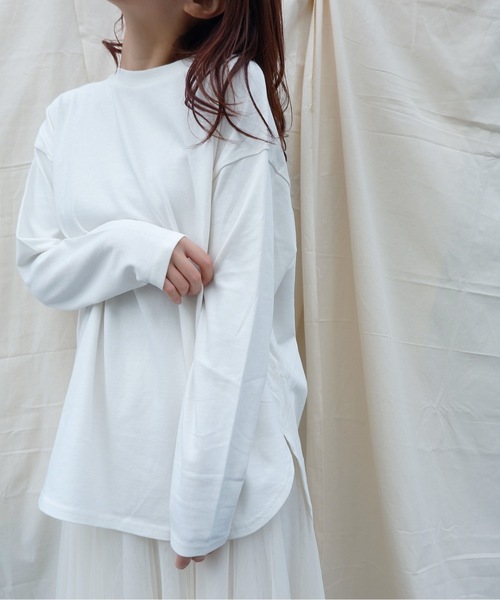 sakishimatokyo（サキシマトーキョー）の「【ZOZO限定】サキシマamp「ラウンドスリットロングTシャツ」（Tシャツ/カットソー・レディース・ブラック/ベージュ/ブラウン/オフホワイト/ライトグリーン/グレイッシュベージュ・FREE）」の7枚目の写真