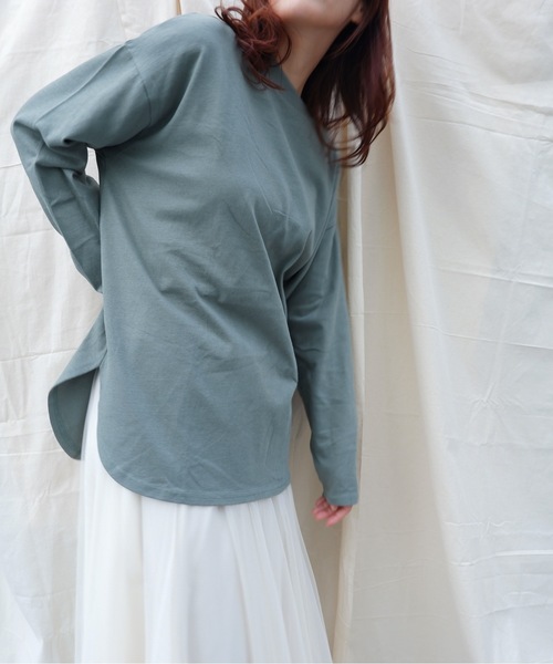 sakishimatokyo（サキシマトーキョー）の「【ZOZO限定】サキシマamp「ラウンドスリットロングTシャツ」（Tシャツ/カットソー・レディース・ブラック/ベージュ/ブラウン/オフホワイト/ライトグリーン/グレイッシュベージュ・FREE）」の21枚目の写真