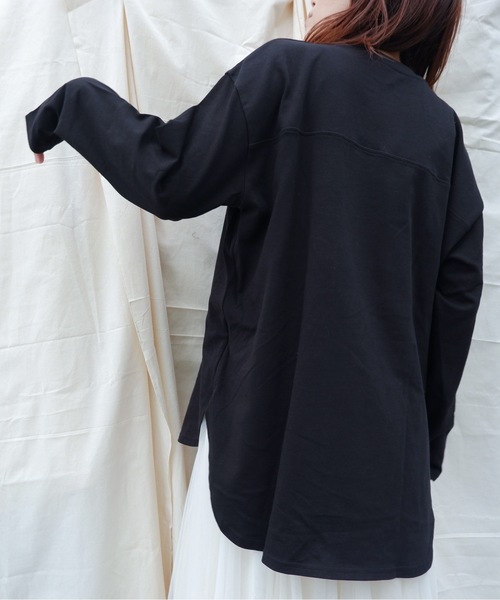 sakishimatokyo（サキシマトーキョー）の「【ZOZO限定】サキシマamp「ラウンドスリットロングTシャツ」（Tシャツ/カットソー・レディース・ブラック/ベージュ/ブラウン/オフホワイト/ライトグリーン/グレイッシュベージュ・FREE）」の10枚目の写真