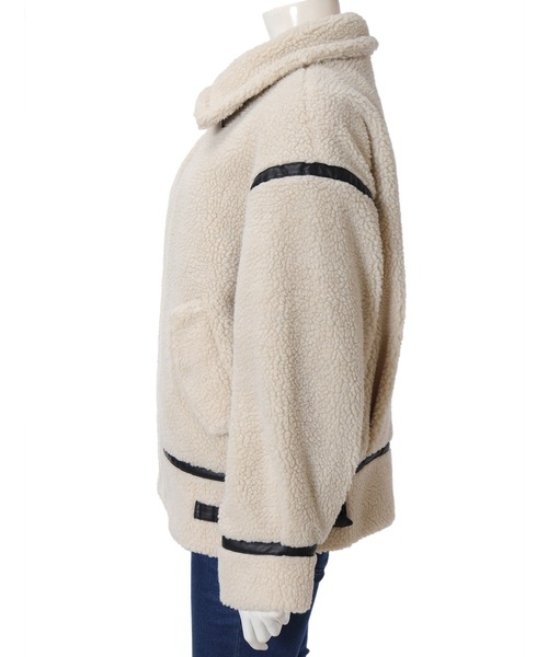 fifth（フィフス）の「レザーパイピングボアブルゾン（ブルゾン・レディース・アイボリー・MEDIUM）」の4枚目の写真