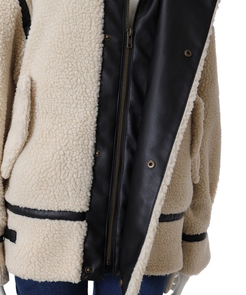 fifth（フィフス）の「レザーパイピングボアブルゾン（ブルゾン・レディース・アイボリー・MEDIUM）」の9枚目の写真