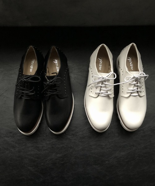 neue marche（ノイエマルシェ）の「厚底レースアップシューズ/103（ドレスシューズ・レディース・ベージュ/ブラック/ホワイト・24cm/23cm/22.5cm/24.5cm/23.5cm）」の4枚目の写真