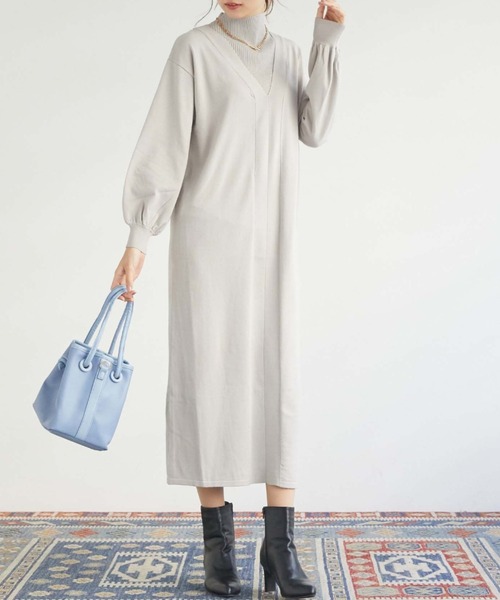 Doux Archives ドゥアルシーヴ の レイヤード風ニットワンピース ワンピース Wear