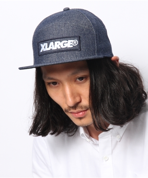 XLARGE（エクストララージ）の「SLANTED 6 PANEL CAP（キャップ・メンズ・グレー/インディゴブルー・ONE SIZE）」の3枚目の写真