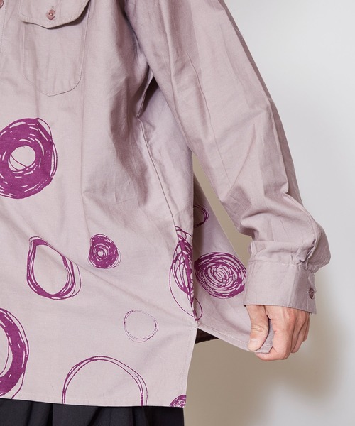 チャイハネ（チャイハネ）の「【チャイハネ】手描き風ドット柄MEN'Sバンドカラーシャツ（シャツ/ブラウス・メンズ・グレー/ブラック/ホワイト・FREE）」の13枚目の写真